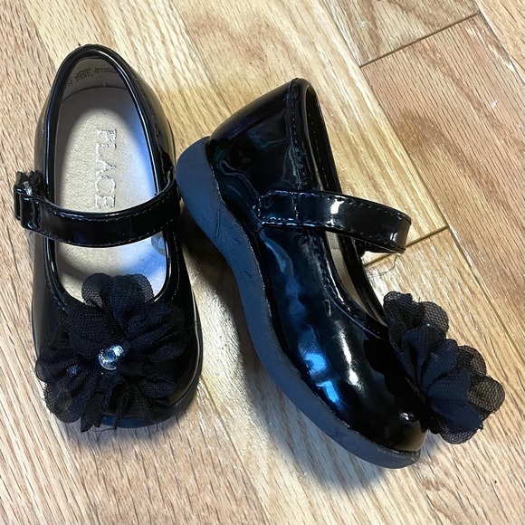 The Children's Place Other - Childrens Place Black Faux Leather Girls Fancy Dress Shoes Baby 4